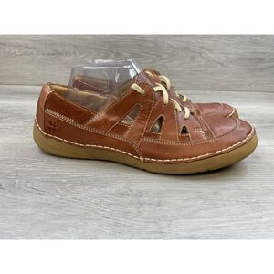 Naturalizer Jessica Women's Loafer Oxford Ballet Lace Up Leather 10 Brown Shoes